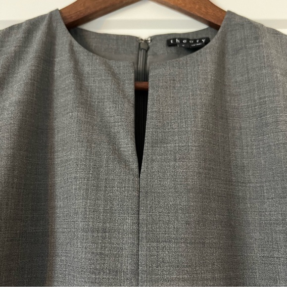 🩶Theory Miyani Split Front Dress In Sevona Stretch Wool (Size 0) - Picture 8 of 16